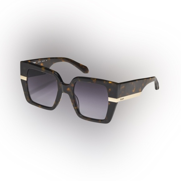 Quay Australia Tortoise Shell Sunglasses with Gold Accents - Picture 4 of 6